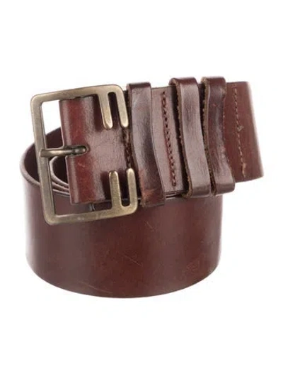 Pre-owned Dries Van Noten Vintage Wide Waist Belt In Brown