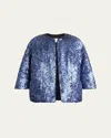 Dries Van Noten Womens Blue Violini Sequin-embellished Padded Crepe Jacket In Blue