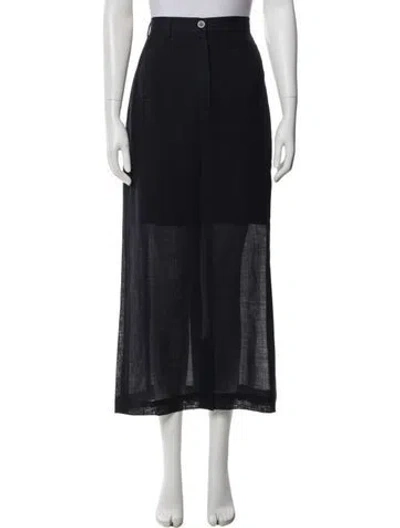 Pre-owned Dries Van Noten Virgin Wool Midi Length Skirt In Blue