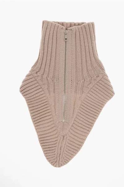 Dries Van Noten Virgin Wool Morriso Collar With Front Zip In Gray