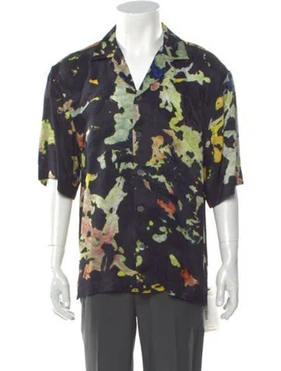 Pre-owned Dries Van Noten Virgin Wool Tie-dye Print Shirt In Multi