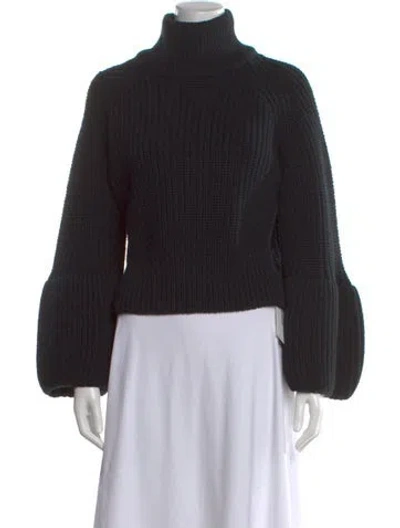 Pre-owned Dries Van Noten Virgin Wool Turtleneck Sweater In Black