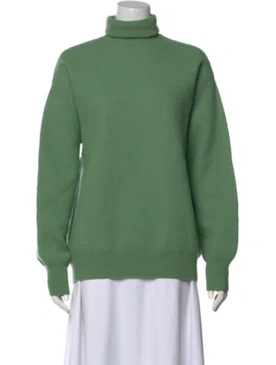 Pre-owned Dries Van Noten Virgin Wool Turtleneck Sweater In Green