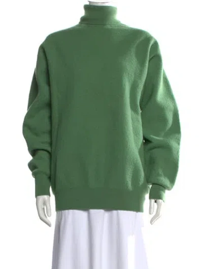 Pre-owned Dries Van Noten Virgin Wool Turtleneck Sweater In Green