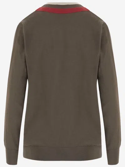 Dries Van Noten Virgin Wool With Contrasting Trim Sweater In Animal Print