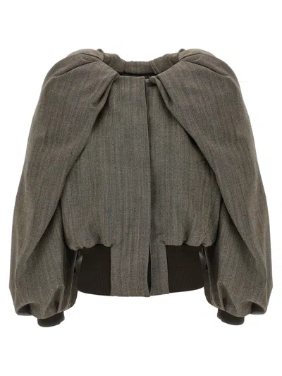 Dries Van Noten Virginny Puffer Jackets Gray