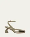 Dries Van Noten Virgo Leather Asymmetrical Sandals In Light Green
