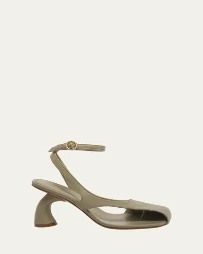 Dries Van Noten Virgo Leather Asymmetrical Sandals In Light Green