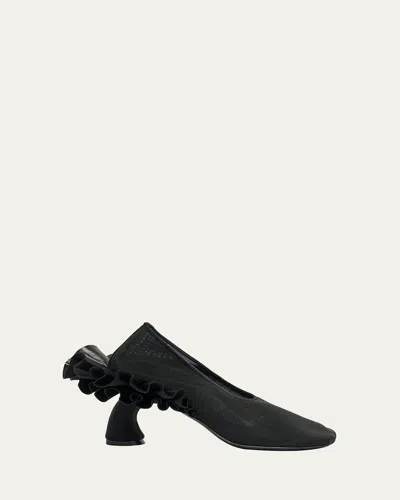 DRIES VAN NOTEN VIRGO MESH RUFFLE PUMPS