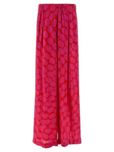 Dries Van Noten Viscose Casual Women's Pants In Red