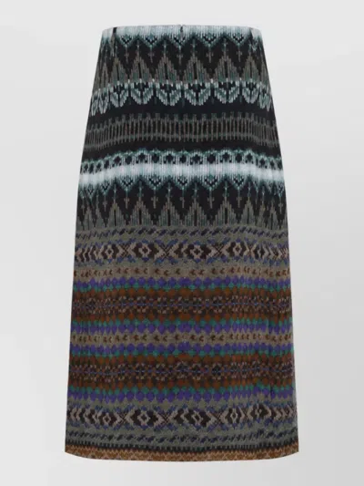 Dries Van Noten Viscose Pleated Midi Skirt In Multi