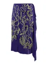 Dries Van Noten Sima Viscose Skirt With Sequins In Pink & Purple