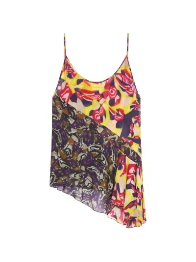 Dries Van Noten Viscose Slip Top In Multi
