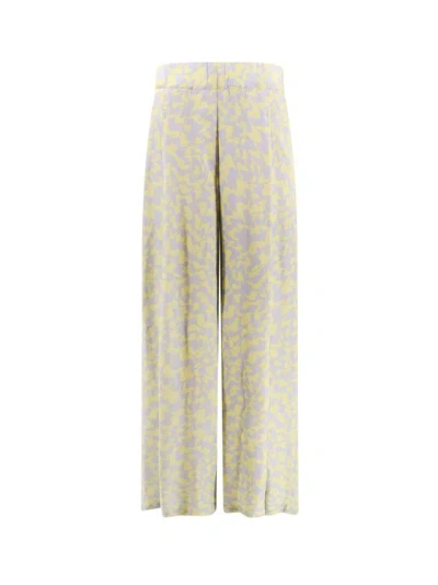 Dries Van Noten Viscose Trouser With All-over Pattern In Neutrals