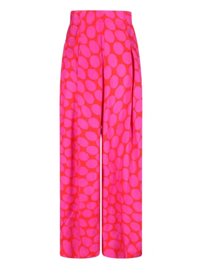 Dries Van Noten Viscose Wide Pants In Pink