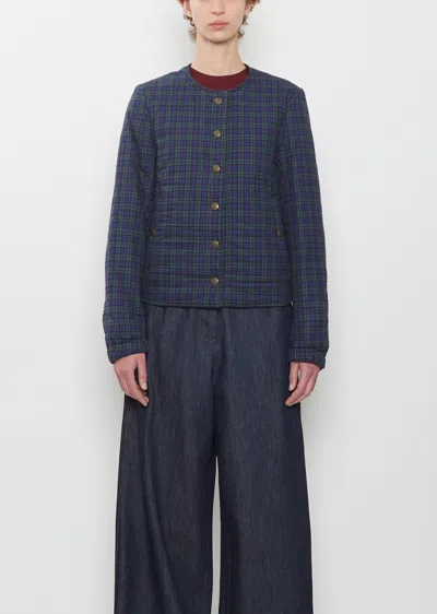 Dries Van Noten Vista Cotton Flannel Jacket In Blue