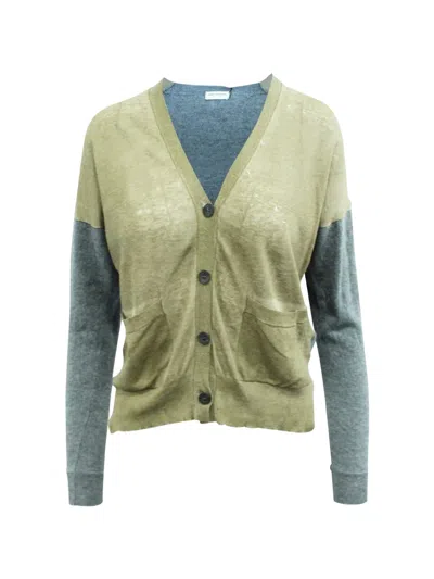 Pre-owned Dries Van Noten V-neck Cardigan In Gray