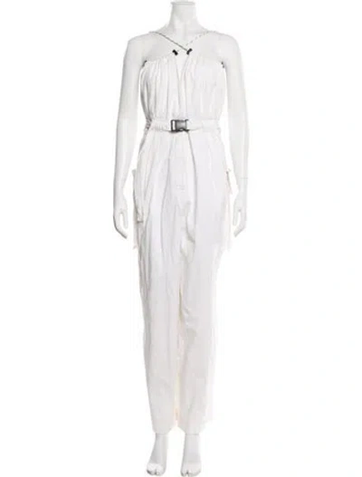 Pre-owned Dries Van Noten V-neck Jumpsuit In White
