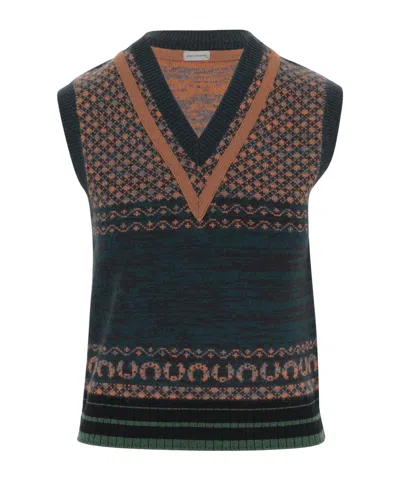 Dries Van Noten Toque Cashmere And Wool-blend Vest In Multi