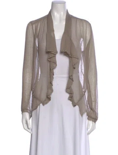Pre-owned Dries Van Noten V-neck Long Sleeve Blouse In Neutral