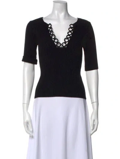 Pre-owned Dries Van Noten V-neck Short Sleeve Top W/ Tags In Black