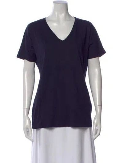 Pre-owned Dries Van Noten V-neck Short Sleeve T-shirt In Blue