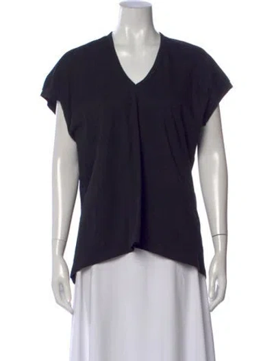 Pre-owned Dries Van Noten V-neck Short Sleeve T-shirt In Blue