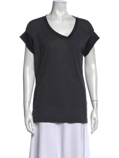 Pre-owned Dries Van Noten V-neck Short Sleeve T-shirt In Grey