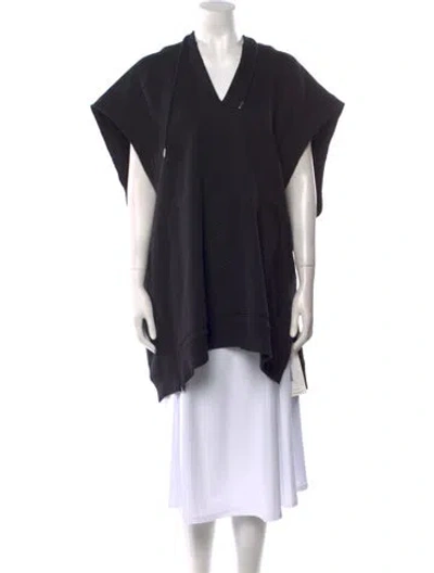 Pre-owned Dries Van Noten V-neck Short Sleeve Tunic W/ Tags In Black