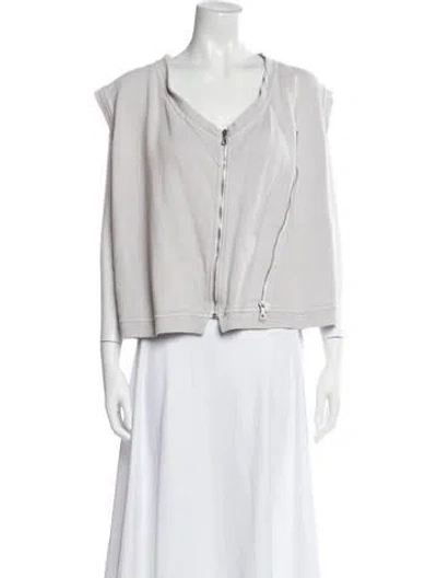 Pre-owned Dries Van Noten V-neck Sleeveless Sweatshirt In White