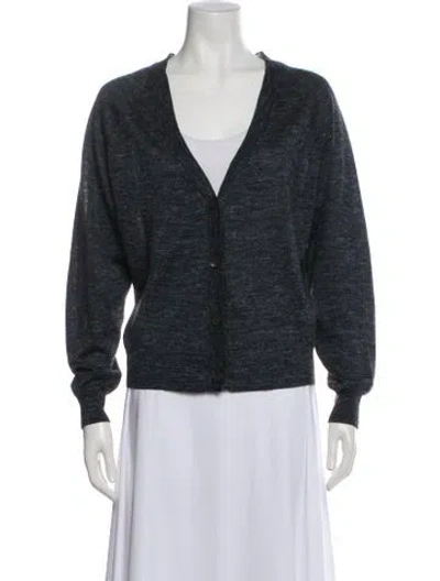 Pre-owned Dries Van Noten V-neck Sweater In Blue