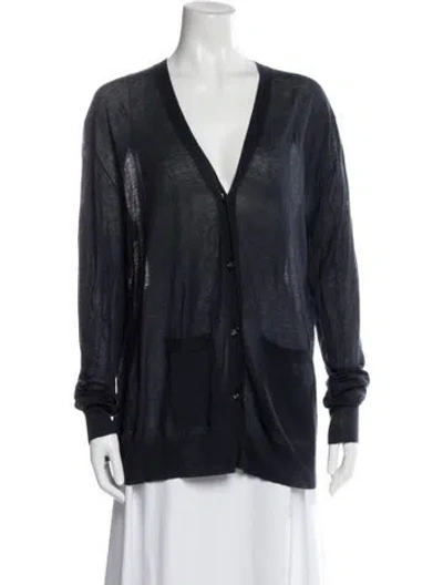 Pre-owned Dries Van Noten V-neck Sweater In Blue