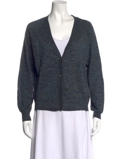Pre-owned Dries Van Noten V-neck Sweater In Blue