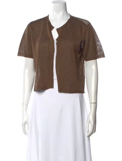 Pre-owned Dries Van Noten V-neck Sweater In Brown