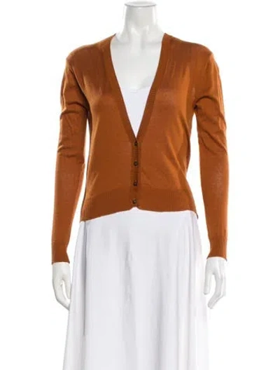 Pre-owned Dries Van Noten V-neck Sweater In Brown
