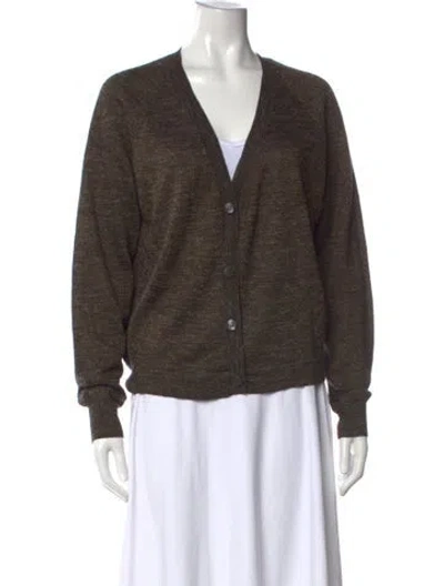 Pre-owned Dries Van Noten V-neck Sweater In Brown
