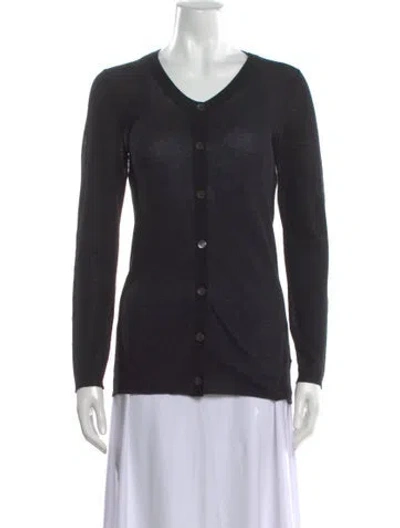 Pre-owned Dries Van Noten V-neck Sweater In Gray