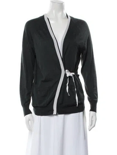 Pre-owned Dries Van Noten V-neck Sweater In Gray