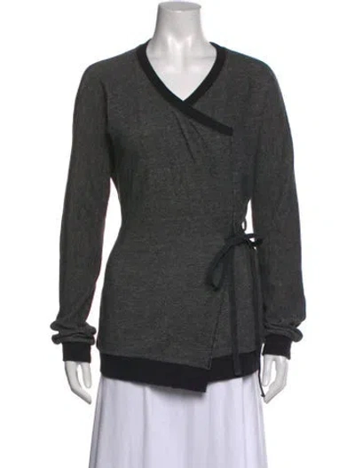 Pre-owned Dries Van Noten V-neck Sweater In Grey