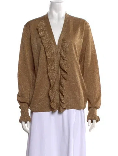 Pre-owned Dries Van Noten V-neck Sweater In Neutrals