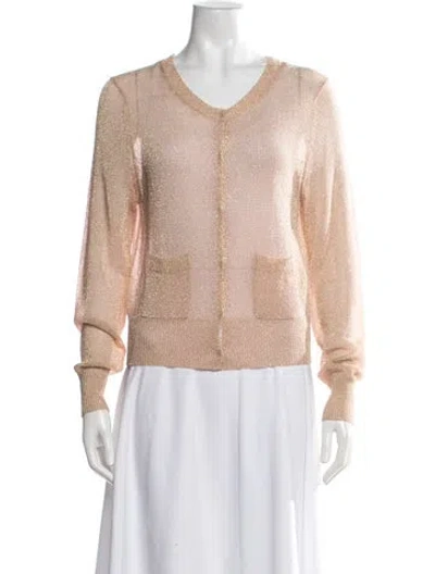 Pre-owned Dries Van Noten V-neck Sweater In Pink
