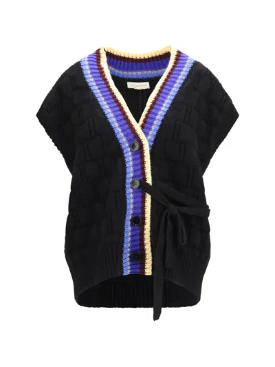 Dries Van Noten V-neck Wool And Cashmere Cardigan In Black