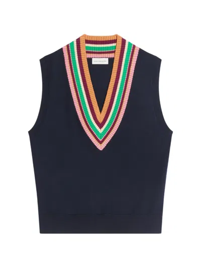 Dries Van Noten V-neck Wool Top In 블루