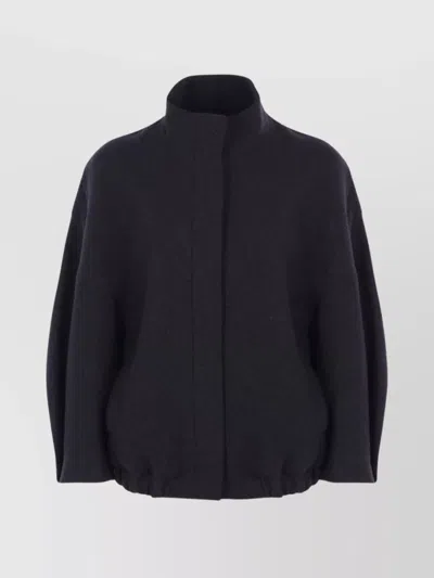 Dries Van Noten Voles 2118 Wool Blend Jacket With High Collar In Black