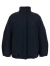 Dries Van Noten Balloon-sleeve High-neck Jacket In Blue