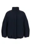 Dries Van Noten Balloon-sleeve High-neck Jacket In Blue
