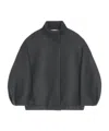 Dries Van Noten Balloon-sleeve High-neck Jacket In Gray