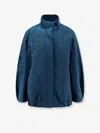 Dries Van Noten Neoprene Jacket Featuring Damask Texture In Blue