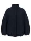 Dries Van Noten Balloon-sleeve High-neck Jacket In Blue