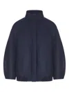 Dries Van Noten Balloon-sleeve High-neck Jacket In Blue